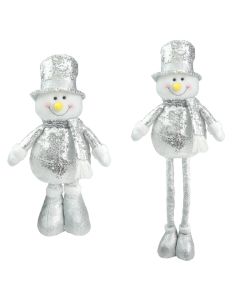 Davies Products Sparkly Snowman Christmas Decoration - 10cm Silver