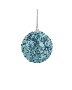 Davies Products Maxi Glitter Christmas Tree Bauble 8cm - Ice