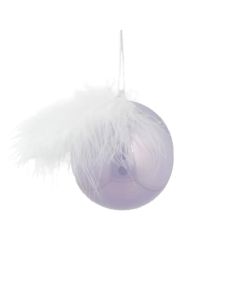 Davies Products Feather Christmas Tree Bauble - 8cm Lilac