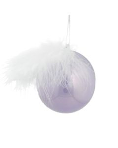 Davies Products Feather Christmas Tree Bauble - 10cm Lilac