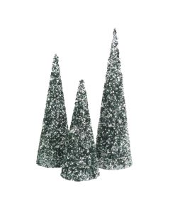 Davies Products Cones 30/38/48cm Christmas Decoration - Set of 3 - Graphite Pearl