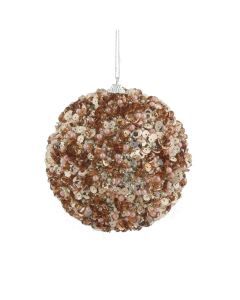 Davies Products Christmas Tree Bauble 12cm - Rose Pearl