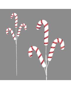 Davies Products Candy Cane Pick Christmas Decoration - Pack of 3 - 48cm