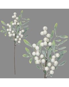 Davies Products Pearl & Frost Leaves Pick Christmas Decoration - 38cm