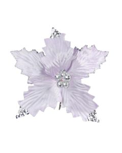 Davies Products Clip-On Poinsettia Christmas Decoration - 25cm Lilac