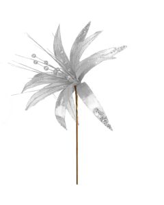 Davies Products Metallic Super Flower Christmas Decoration - Silver