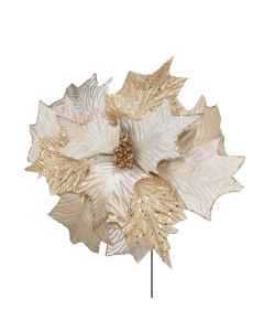 Davies Products Giant Flower Short Christmas Decoration - 36cm Champagne