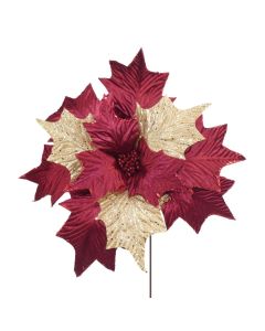 Davies Products Giant Flowr Short Christmas Decoration - 36cm Red/Champagne