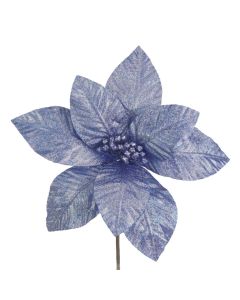 Davies Products Apx Disco Flower Christmas Decoration - 26cm Blue