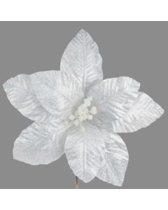 Davies Products Apx Disco Flower Christmas Decoration - 26cm White