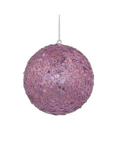 Davies Products Sequin Glitter Christmas Tree Bauble 12cm - Blush