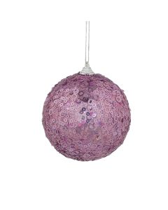 Davies Products Sequin Glitter Christmas Tree Bauble 10cm - Blush
