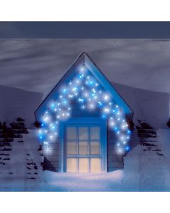 Blue/White Multi Function Icicle Lights - 120 Bulb