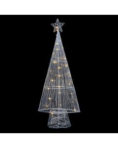 Premier Metal Wire Christmas Tree - Silver - Warm White - 58cm