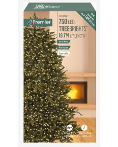 Premier Multi-Action TreeBrights Christmas Tree Lights with Timer - Warm White - 750 LED