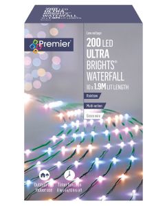 Premier UltraBrights Waterfall Christmas Lights - Rainbow - 200 LED