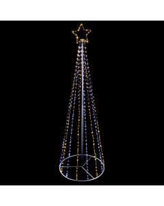 Premier Pin Wire Pyramid Christmas Tree with Star - Black 2.1m