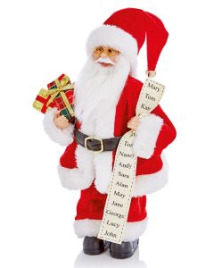 Standing Santa With Glasses - 30cm Red
