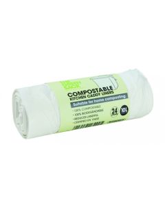 Plain Top Compostable Caddy Liner - Roll of 24