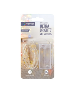 Premier Battery Operated Indoor Christmas Multi-Coloured UltraBrights - 20 Large LED