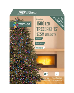 Premier Multi Action Treebrights With Timer 1500 LED Rainbow/Green