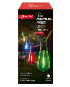 Premier 10 Connectable Festoon Party Lights - Multi Coloured