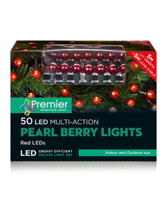 Premier 50 LED Multi Action Pearl Lights - Red